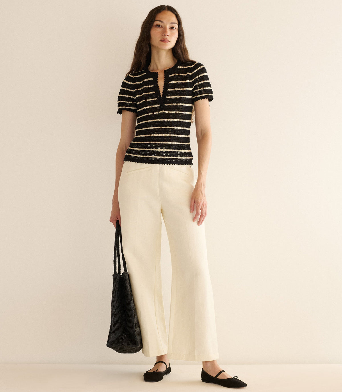 Brandie Top -- Noir Allaire Stripe