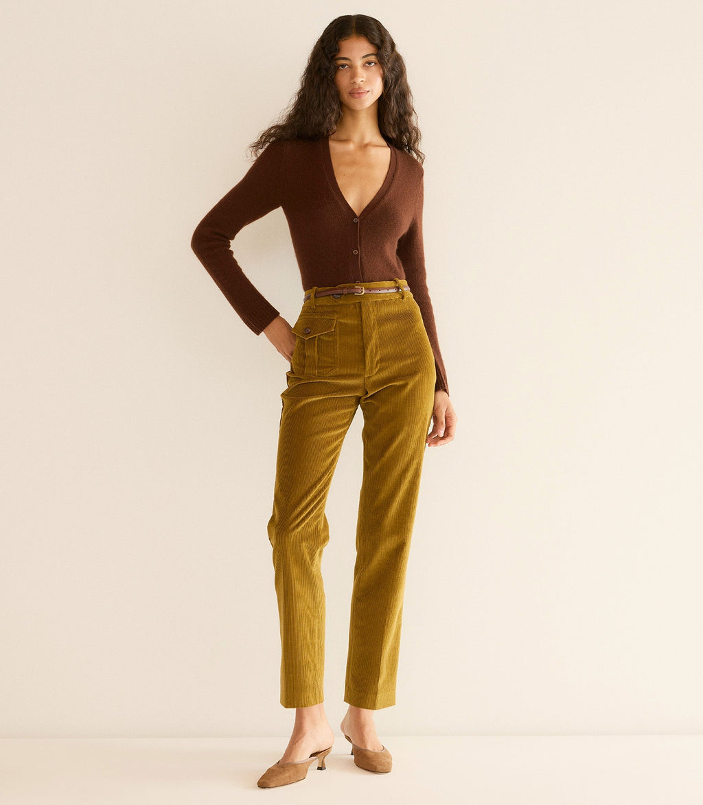 Cameron Cashmere Cardigan -- Dark Umber