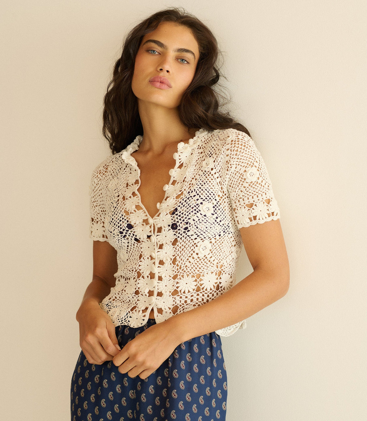 Chrysanthe Top -- Pearl
