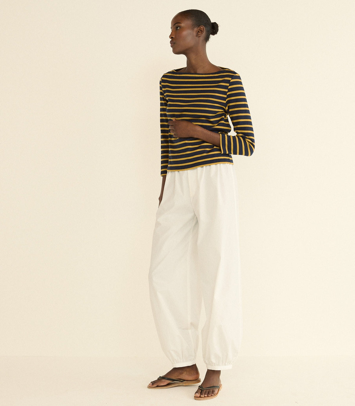 Donnie Tee -- Navy Breton Stripe