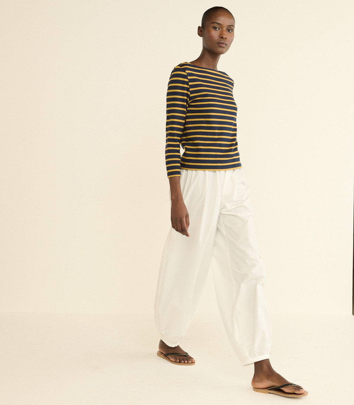 Donnie Tee -- Navy Breton Stripe