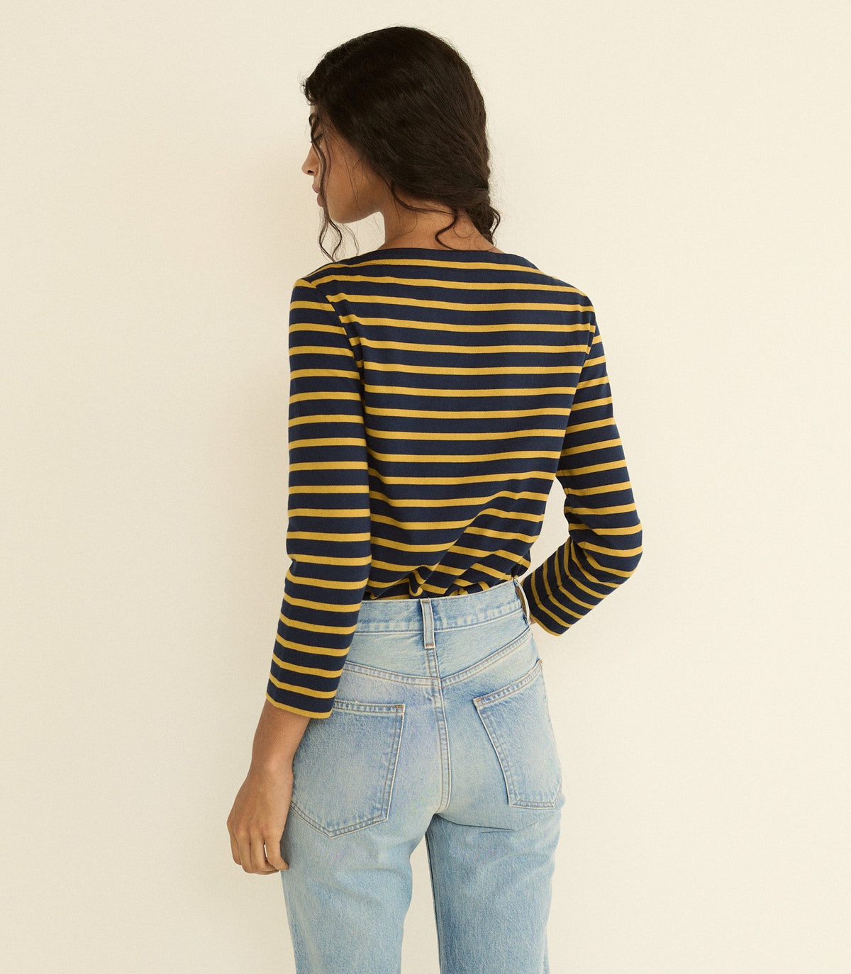 Donnie Tee -- Navy Breton Stripe