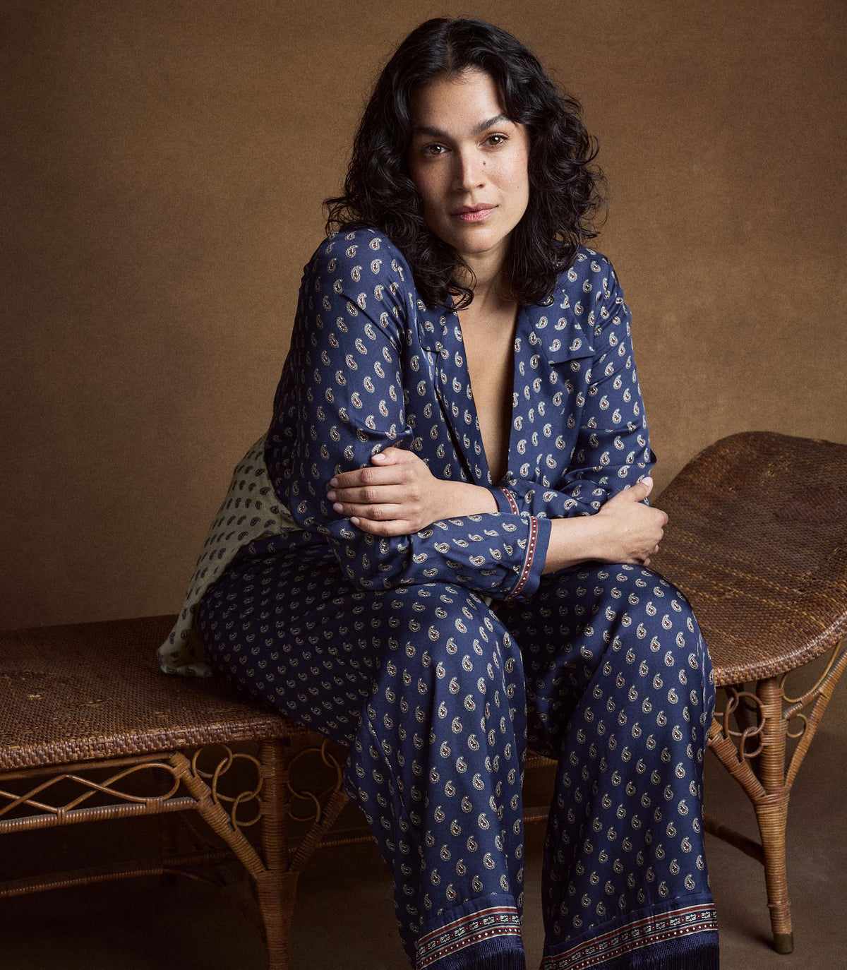 Elene Top -- Bleu Taormina Paisley