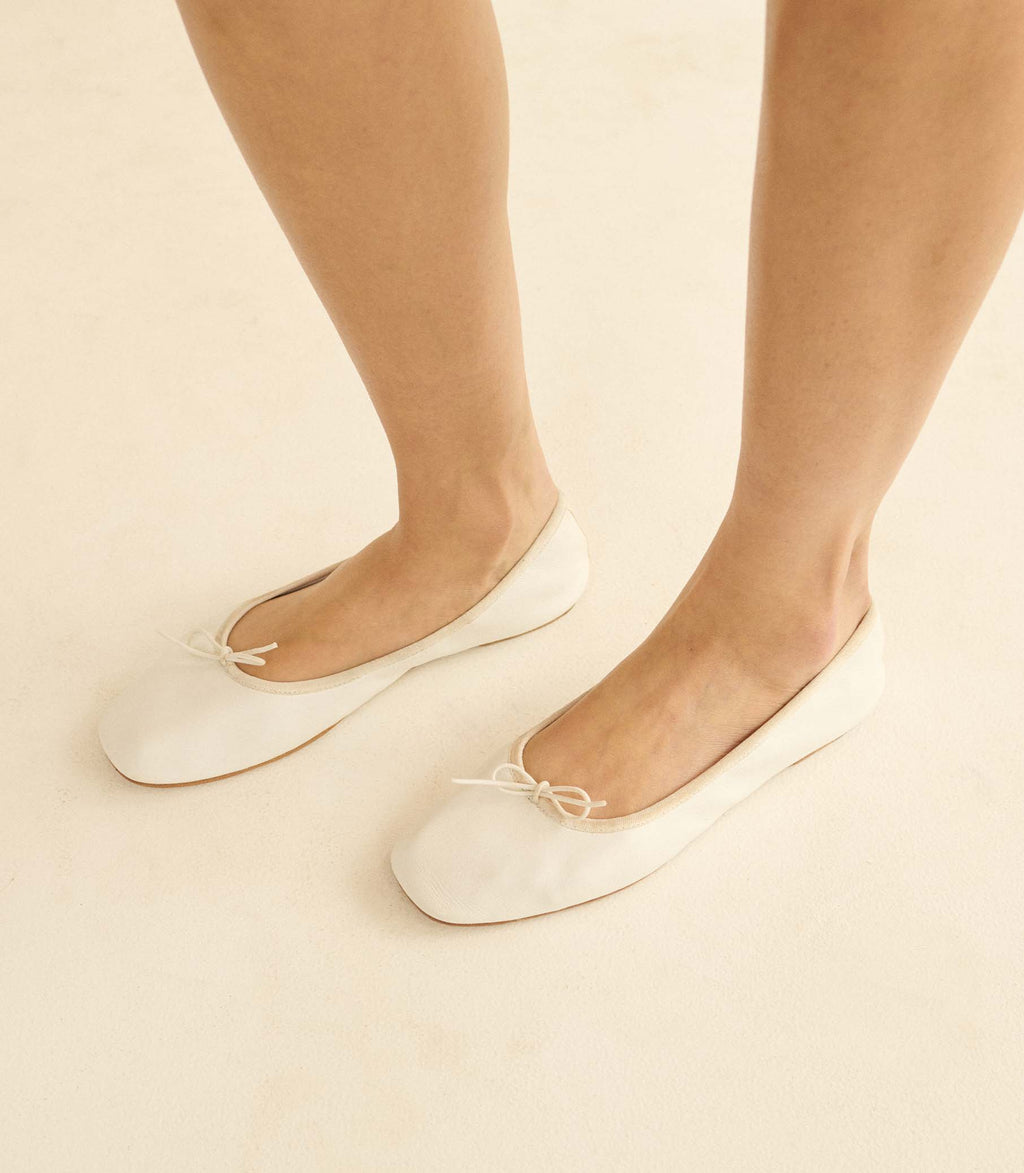 Fifi Ballet Flat -- White Nappa