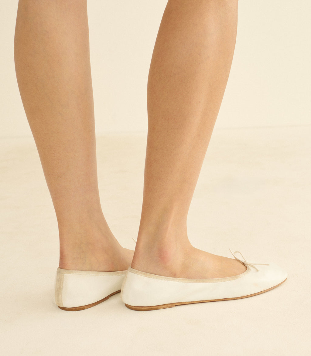 Fifi Ballet Flat -- White Nappa