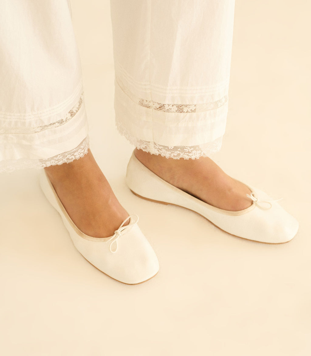 Fifi Ballet Flat -- White Nappa
