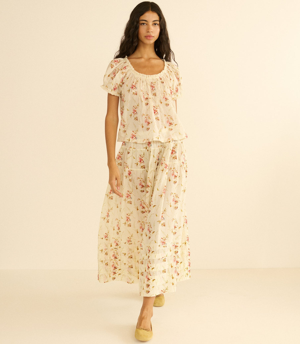 Frederica Top -- Blanc Prairie Rose