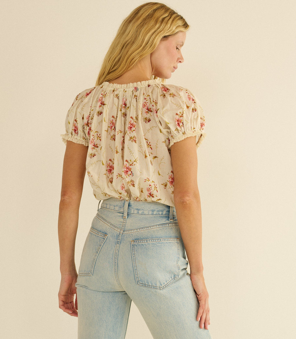 Frederica Top -- Blanc Prairie Rose