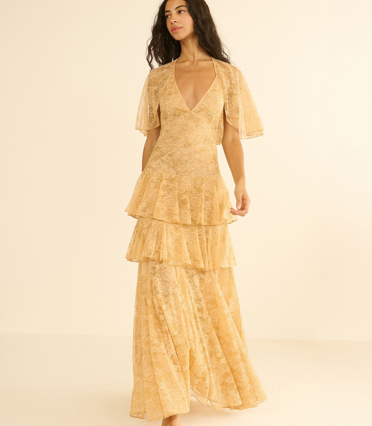 Gwyneth Dress -- Beige Pearl