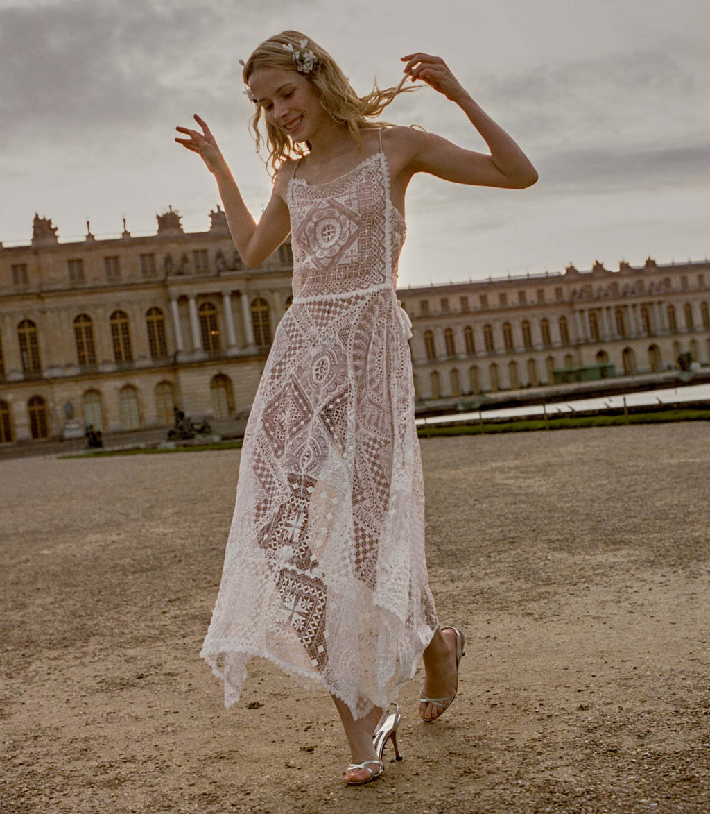 Handkerchief Anniversary Dress -- Salt