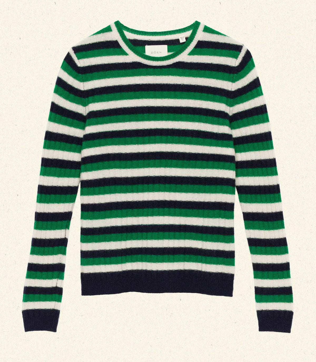 Hyeres Cashmere Sweater -- Vert Carrington Stripe