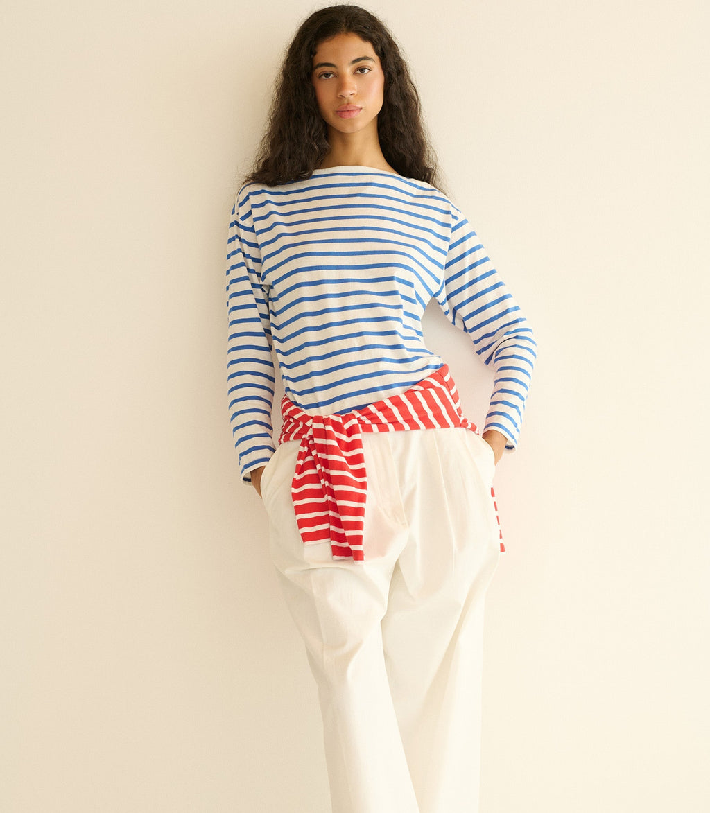 Irene Tee -- Bleu Breton Stripe