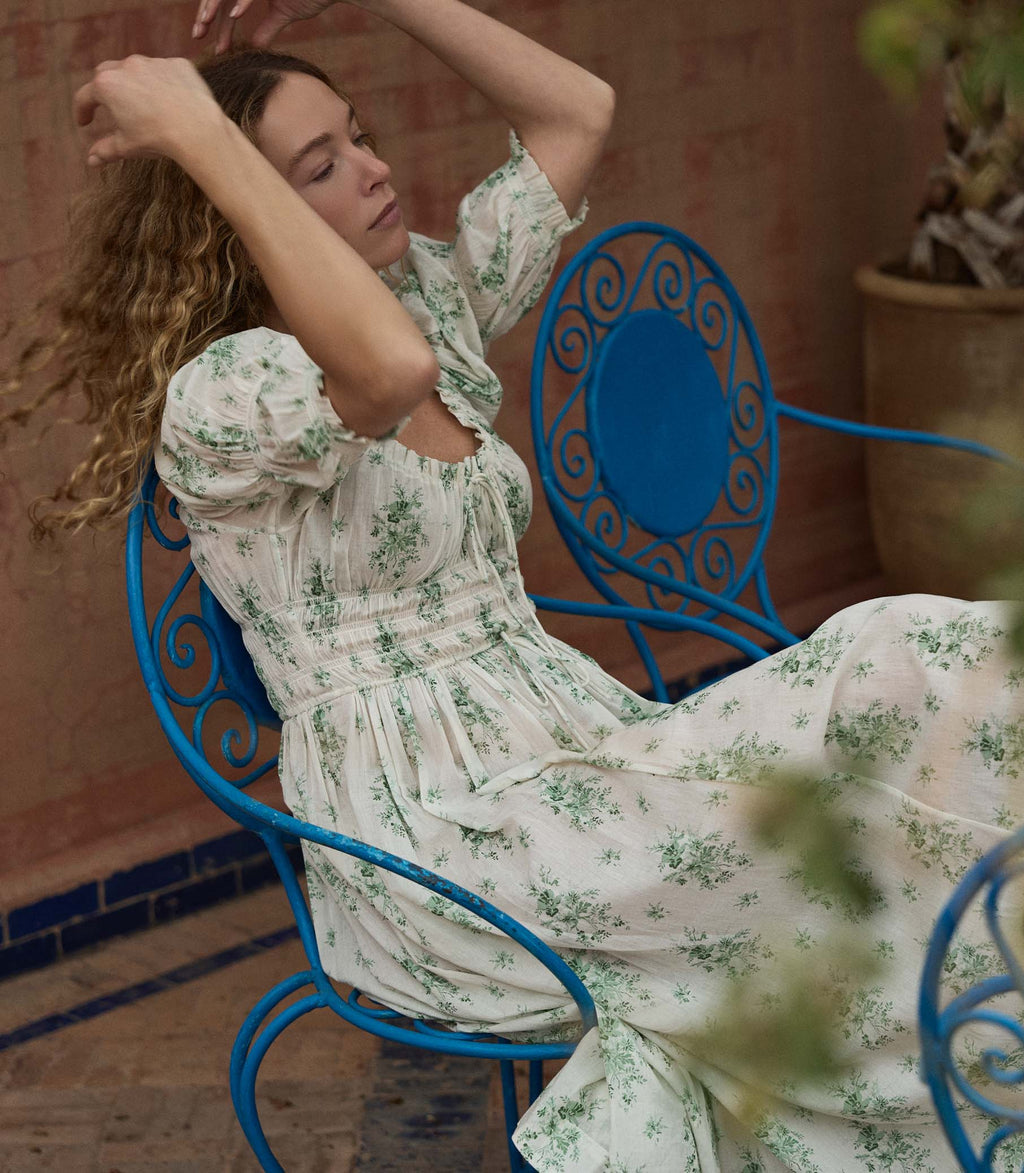 Ischia Dress -- Vert Petit Bouquet De Chamonix