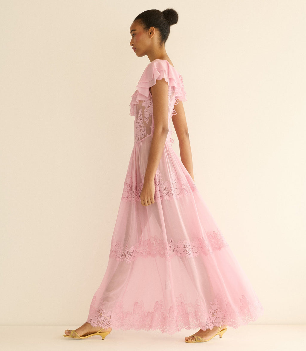 Joyelle Dress -- Pink Hydrangea