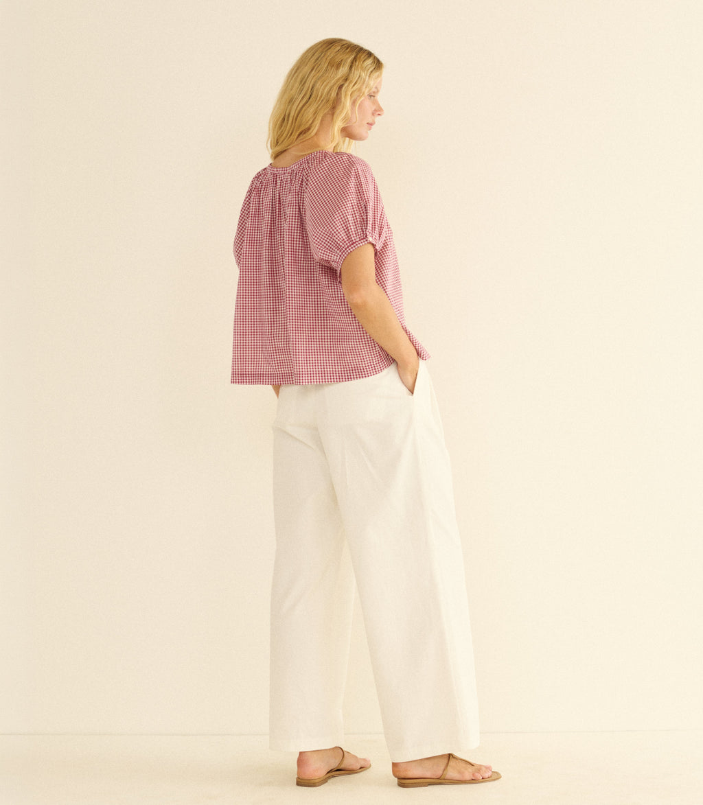 June Top -- Mulberry La Maddalena Gingham