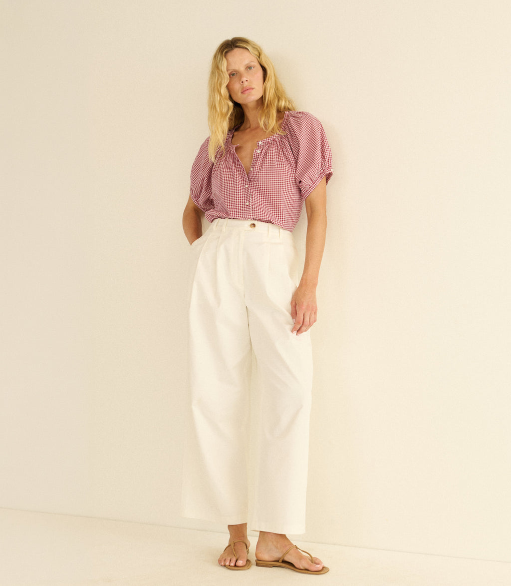 June Top -- Mulberry La Maddalena Gingham