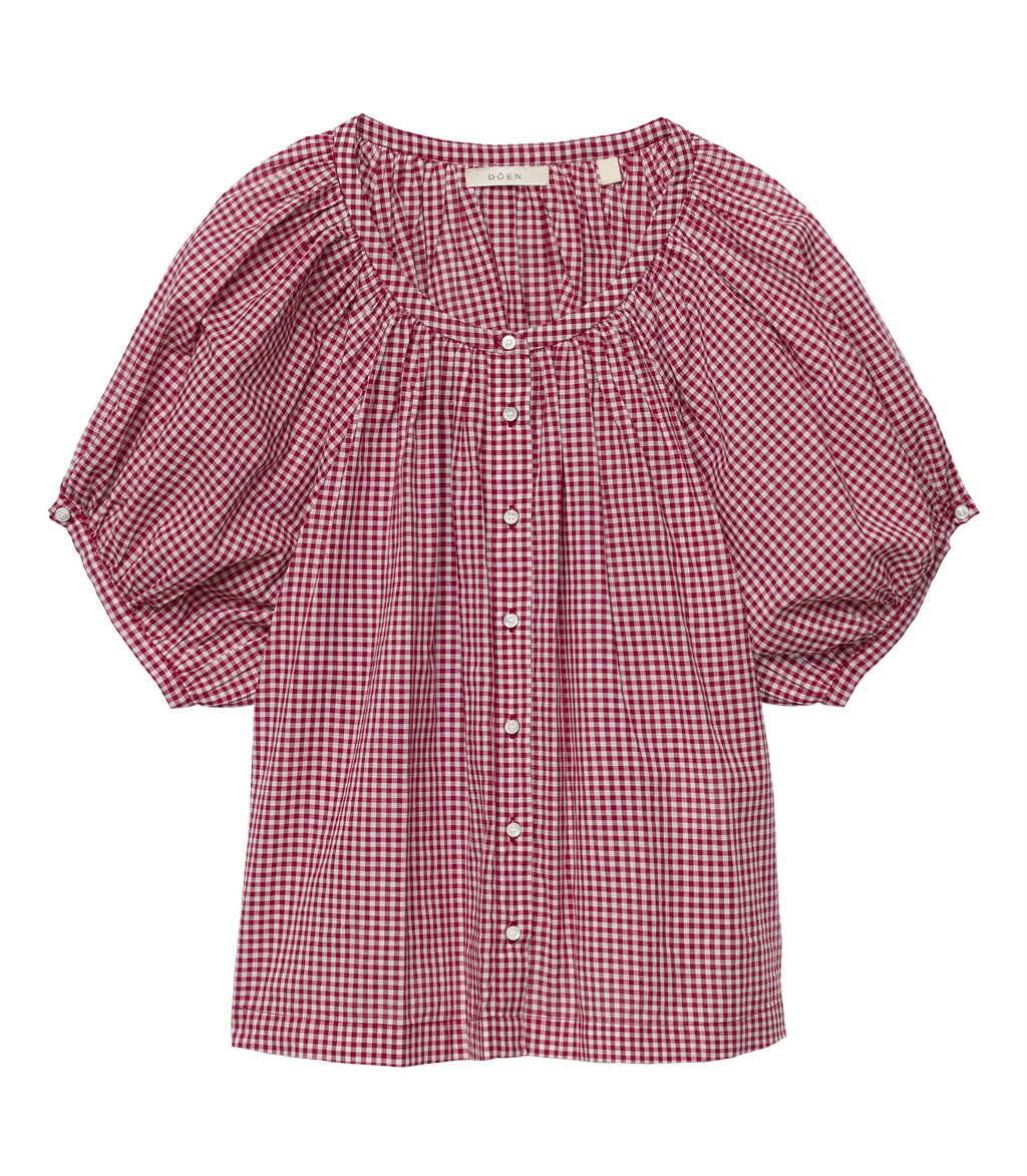 June Top -- Mulberry La Maddalena Gingham