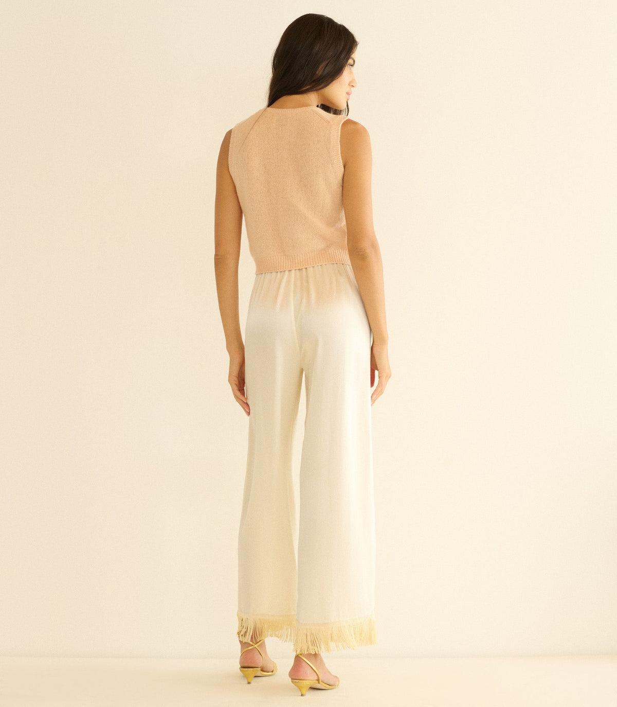 Louden Cashmere Top -- Light Peach Sorbet