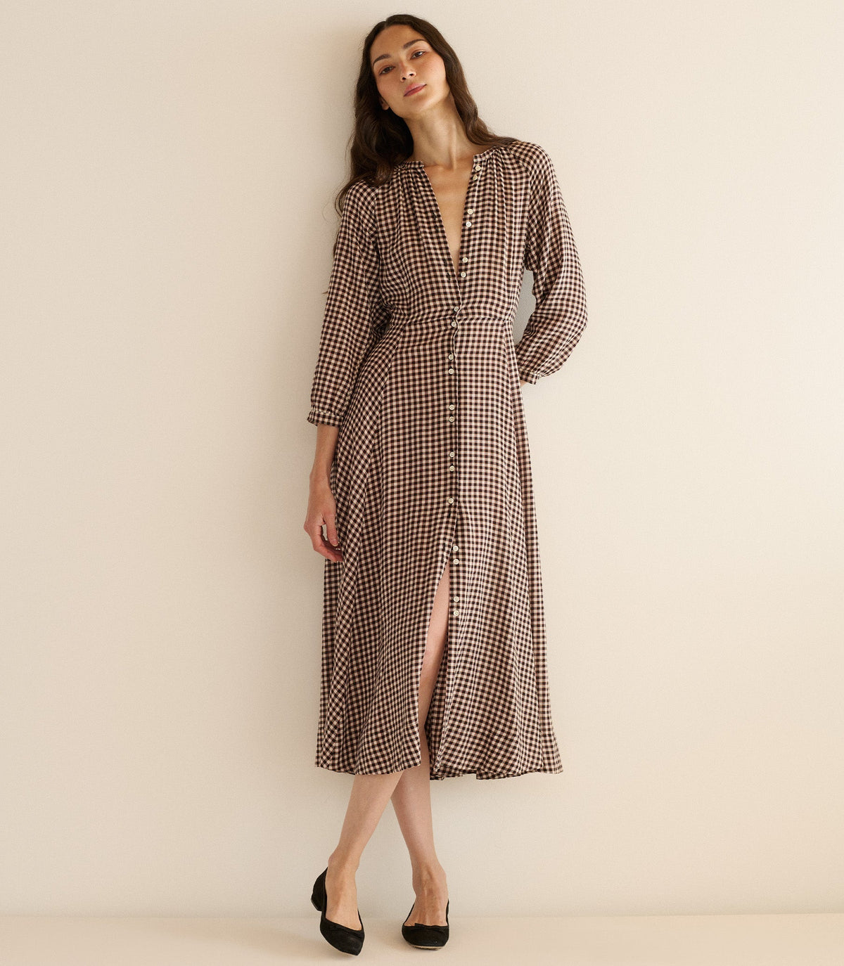 Madelaine Dress -- Delphine Plaid