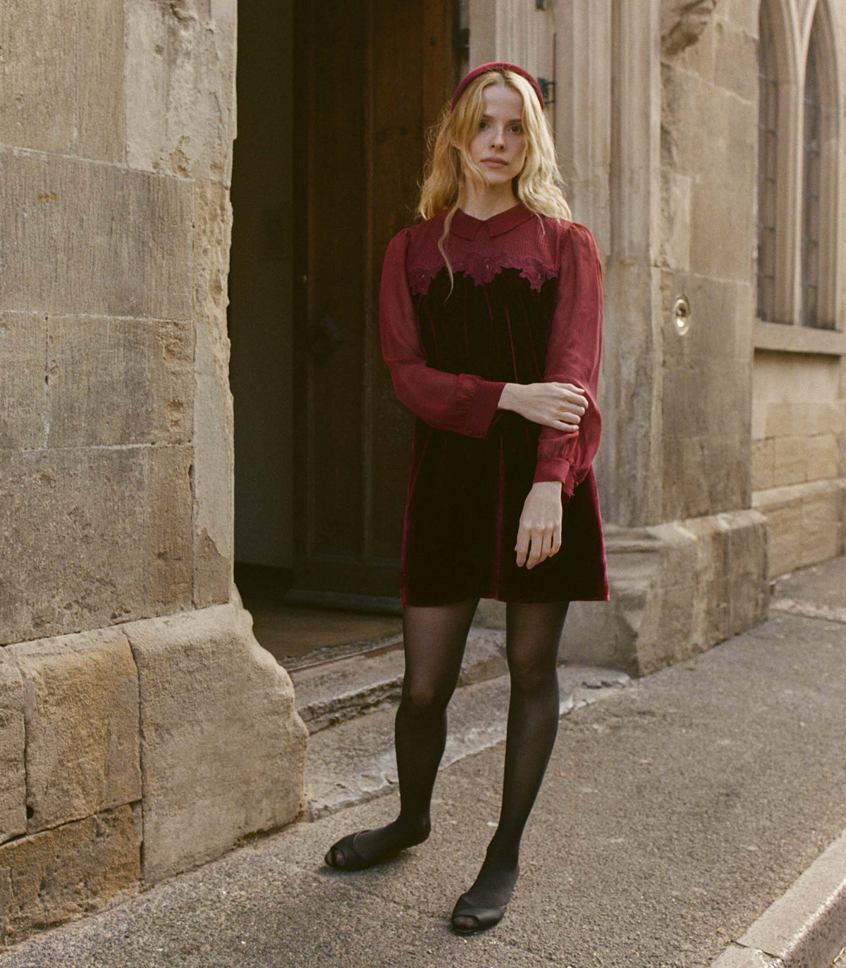 Madelynne Dress -- Vino Rosso