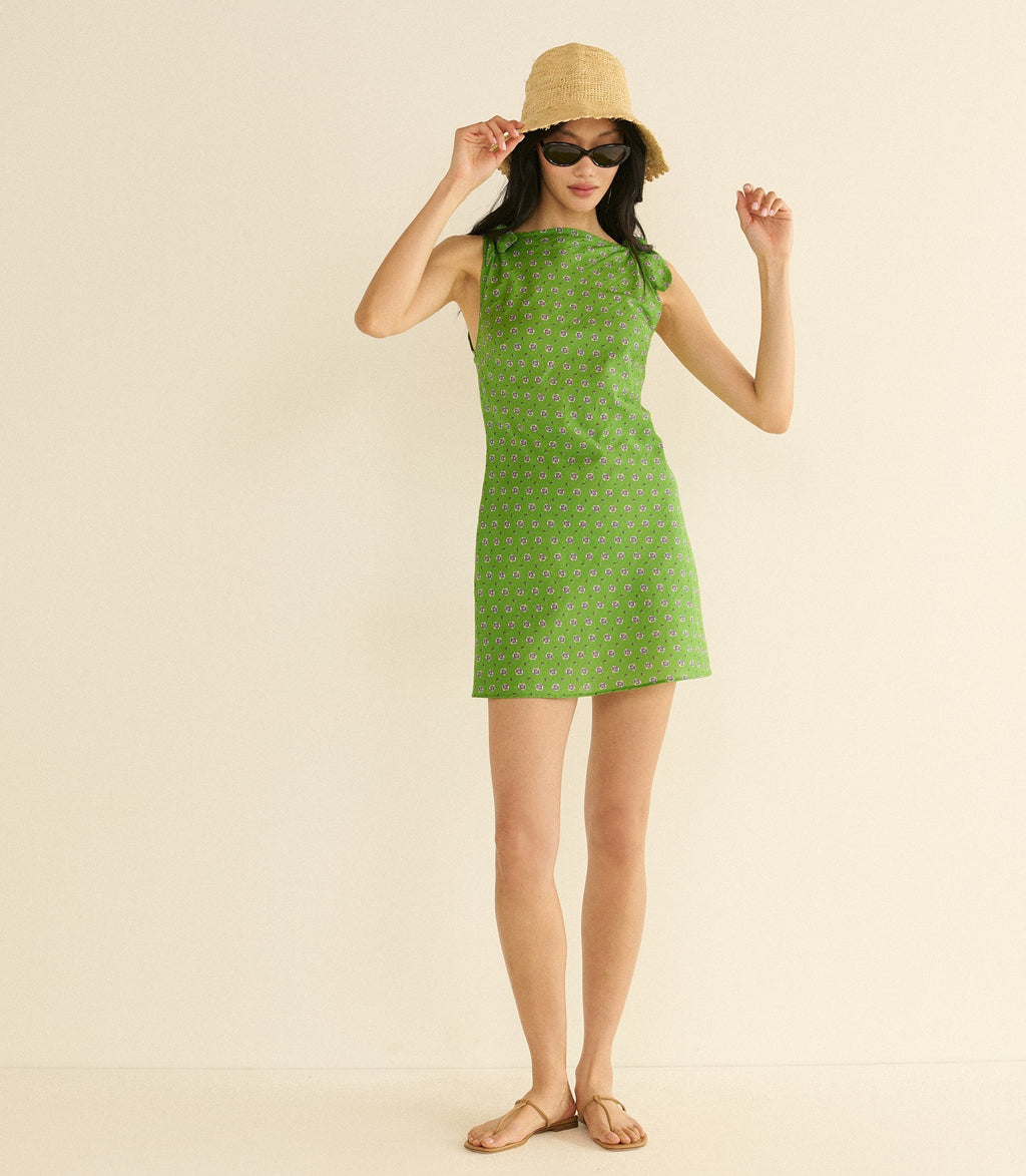 Maltina Dress -- Vert Cadiz Foulard