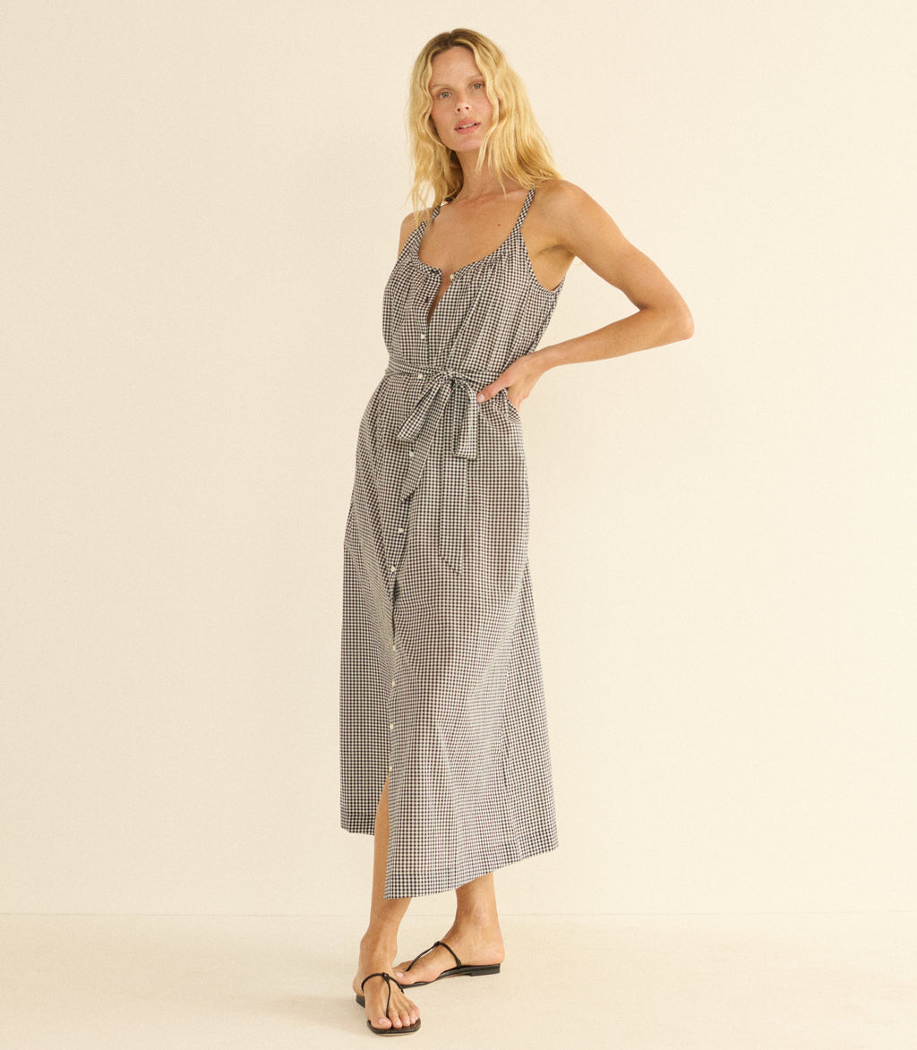 Nevita Dress -- Noir La Maddalena Gingham