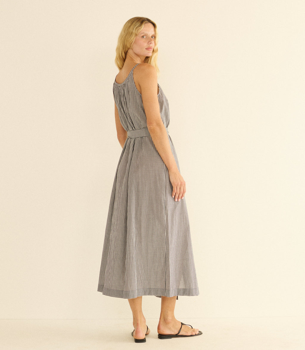 Nevita Dress -- Noir La Maddalena Gingham