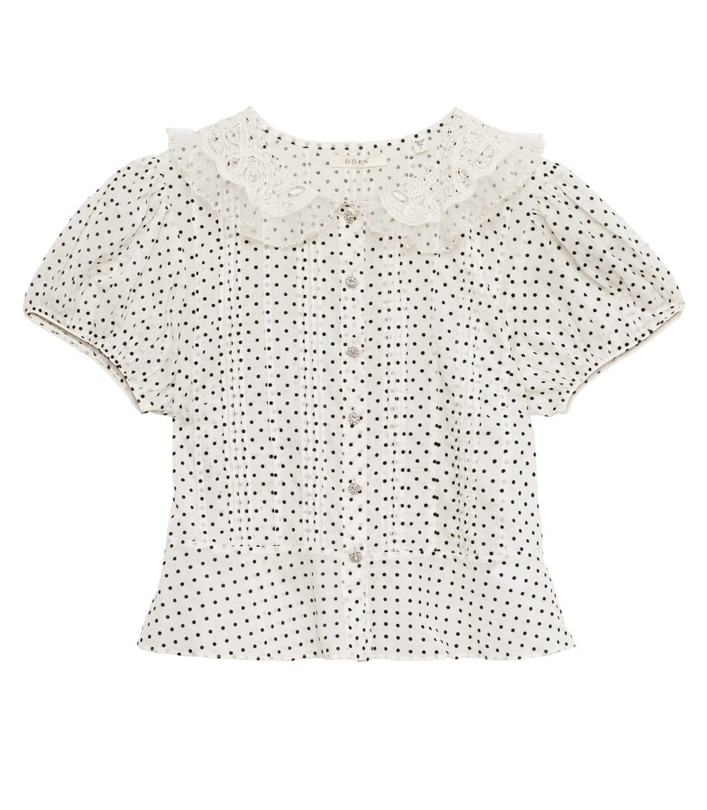 Oleta Top -- Sea Salt Dot