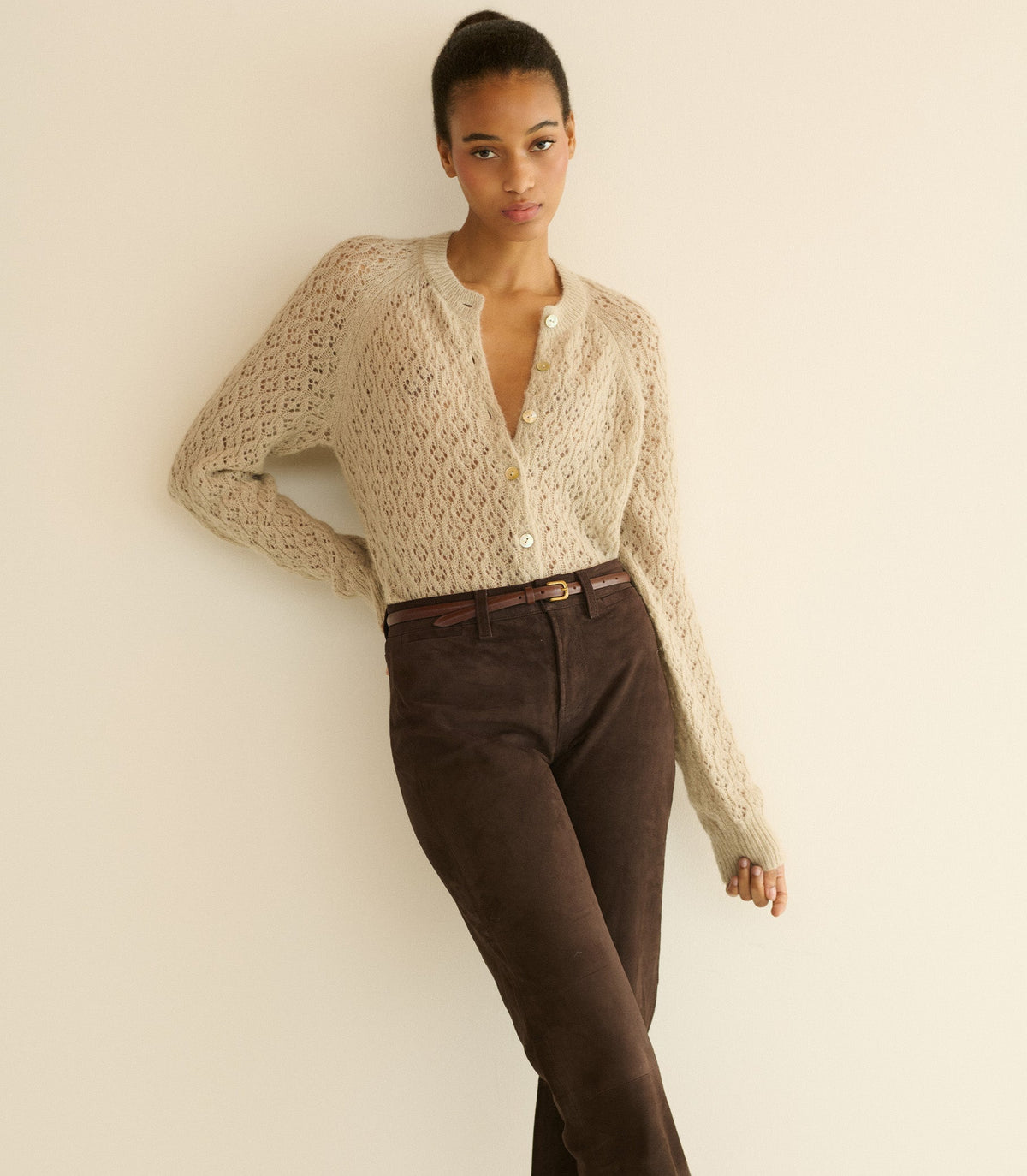 Petra Pointelle Cardigan -- Featherstone