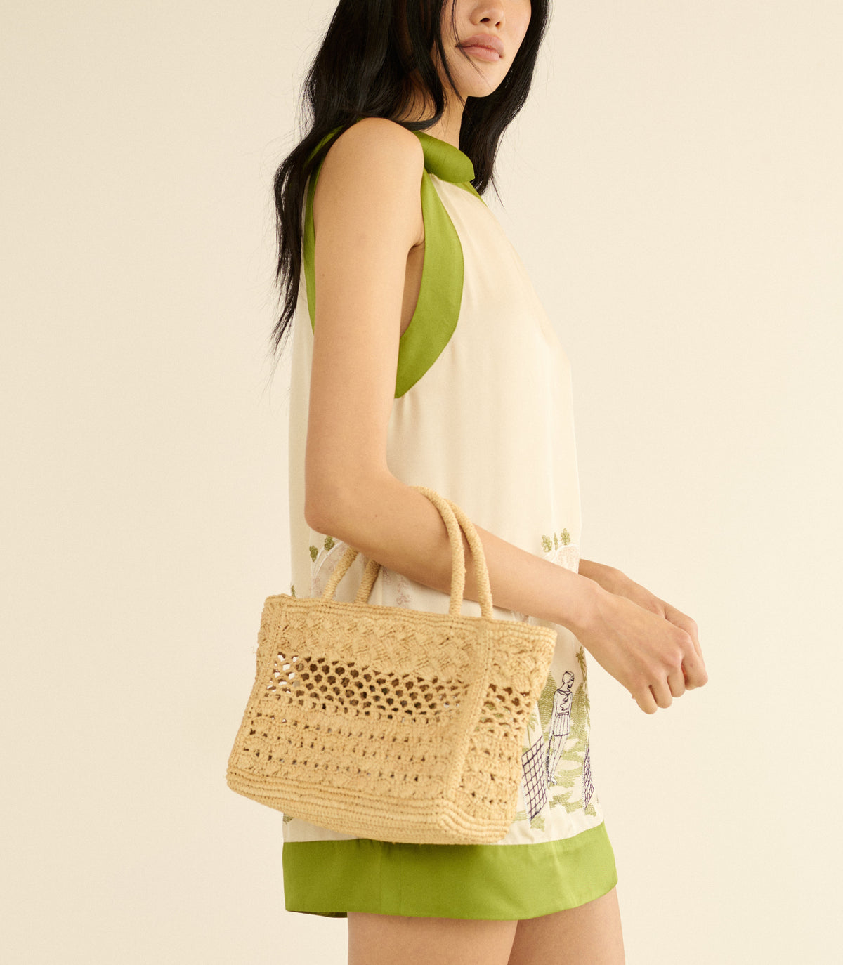 Pranzo Mini Tote -- Natural Raffia