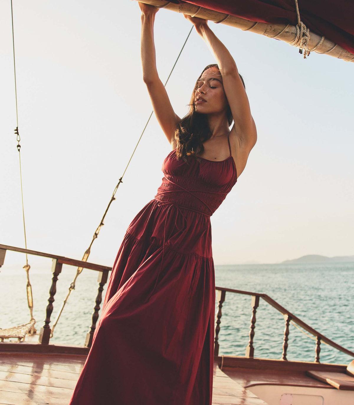 Safia Dress -- Deep Ruby