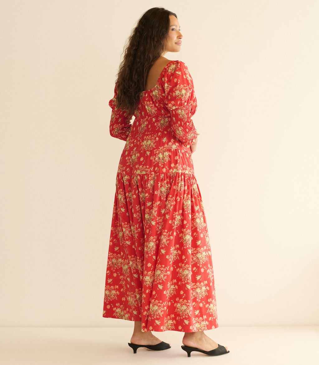 Seraphina Dress -- Rosso Lantana Floral