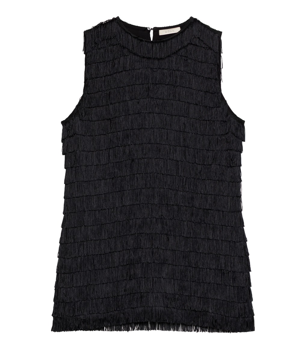 Soirée Tunic Top -- Black