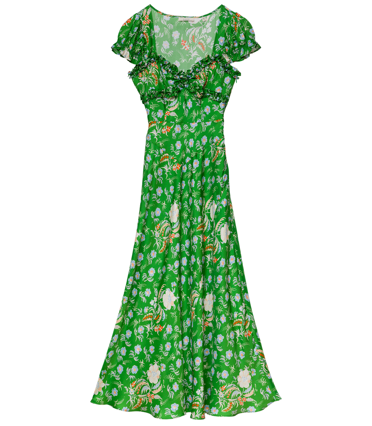 Valerine Dress -- Emerald Hollyhock Hills
