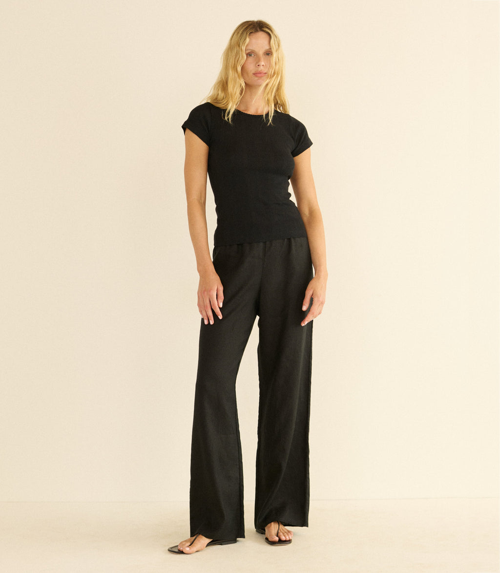 Vivi Tee -- Black Quelle Jolie Pointelle