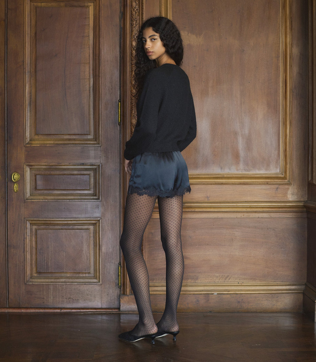 Wolford Control Dots Tights -- Black
